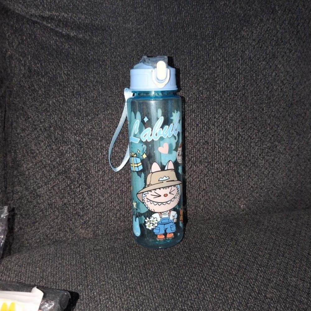Blue Cartoon Water Bottle